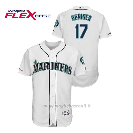 Maglia Baseball Uomo Seattle Mariners Mitch Haniger 150th Aniversario Patch Flex Base Bianco